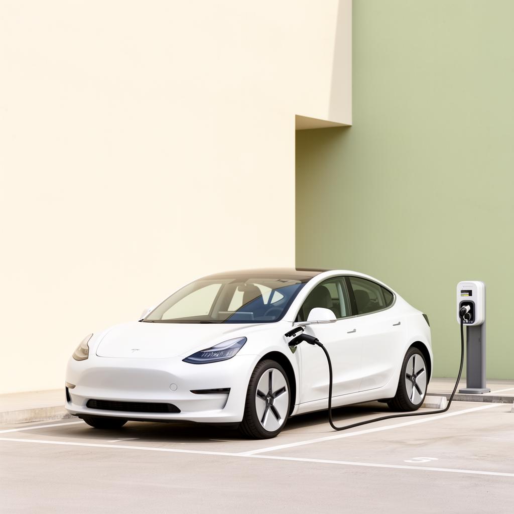 Carro elétrico carregando em vaga de condomínio