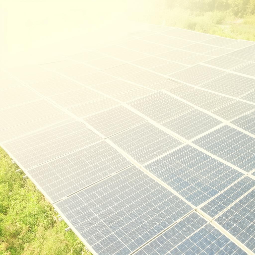 Painéis solares fotovoltaicos sob luz natural